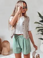 Spodenki damskie lniane RELAX TIME zielone Dstreet