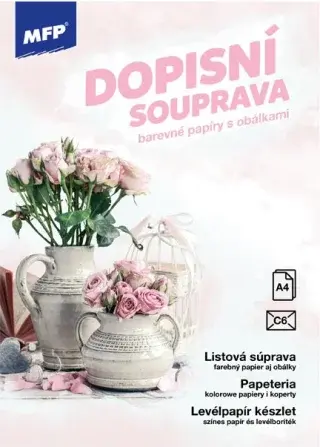 Dopisní papír barevný LUX 5+10 (Květy)