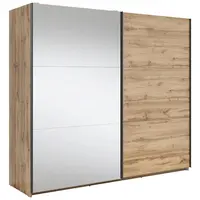 MID.YOU SKŘÍŇ S POSOUVACÍMI DVEŘMI, čiré, dub wotan, 220/195,5/60 cm