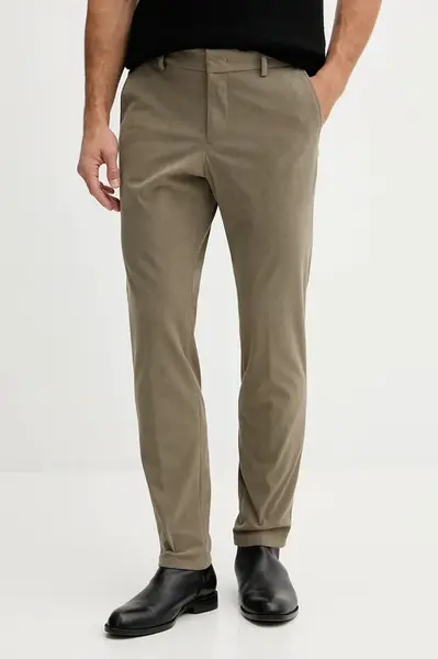 Manšestrové kalhoty BOSS P-Genius-CW-WG-252F pánské, zelená barva, 50551683