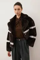 Bunda Bizuu GREGORIA hnědá barva, přechodná, oversize, GREGORIA BROWN