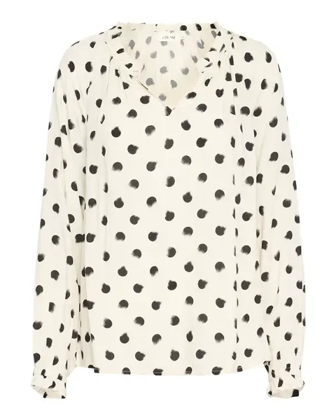 Cream Blúzka 'Tiah'  čierna / biela ako vlna