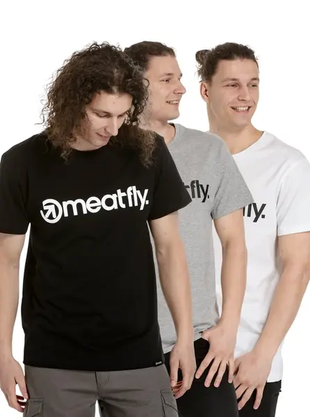 Meatfly balení pánských triček MF Logo Multipack Black/Grey Heather/White | Černá | Velikost S