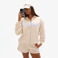 Dámská oversized mikina exalted off-duty zip světle béžová m