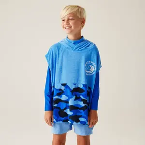 Dětské ručníkové pončo regatta towel robe ii modrá 5-9