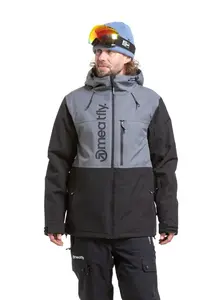 Meatfly pánská SNB & SKI bunda Manifold Dark Grey / Black | Černá | Velikost XXL