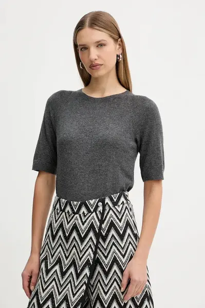 Vlněné tričko MM YEN dámské, šedá barva, 2526366198600