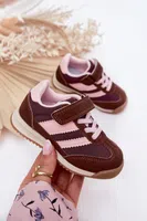 Boto Dětské Sneakersy Sportovní Boty Na Suchý Zip Hnědé Viona