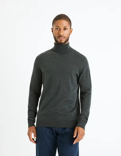 Celio Svetr Menos s rolákem merino - Pánské