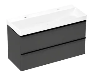 Hansgrohe Xelu Q - Skrinka s dvojumývadlom, 63x118x50 cm, 2 zásuvky, matná biela/štruktúrovaný bronz 54387670