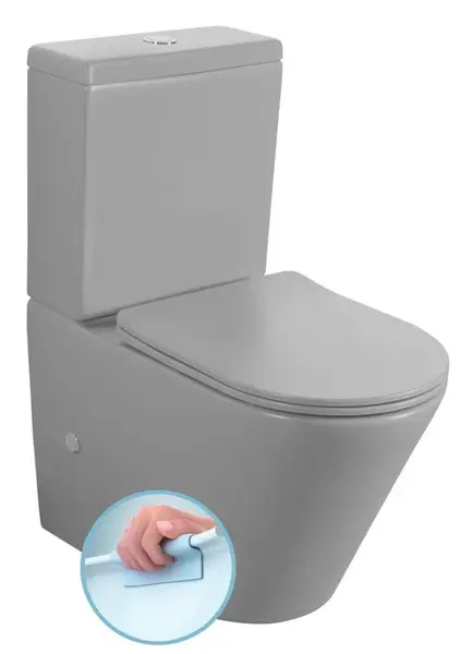 Sapho Paco - WC kombi, vario odpad, Rimless, sivá PC1012WRGR