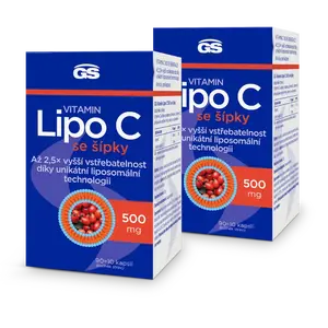 GS Vitamin Lipo C 500 mg se šípky, 2 × 100 kapslí