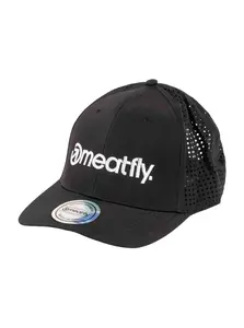Meatfly kšiltovka Nollie Perfor Cap Black / White Logo | Černá | Velikost One Size