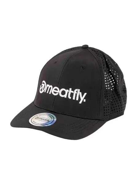 Meatfly kšiltovka Nollie Perfor Cap Black / White Logo | Černá | Velikost One Size