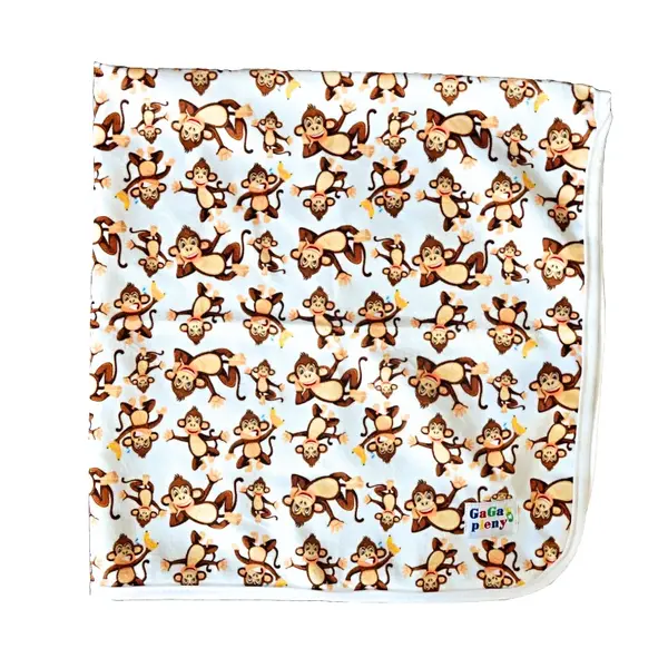 GaGa's pleny Přebalovací podložka Hnědá opice minky