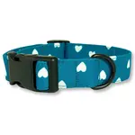 PafDog® Obojek pro psy LÁSKA - tyrkysový se srdíčky PAF-524