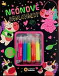 Neonové omalovánky se třpytivými samolepkami a fixami (poškozené)