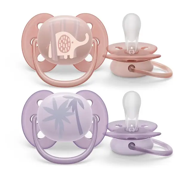 PHILIPS AVENT Šidítko ultrasoft premium zvířátko 0-6m dívka 2 kusy