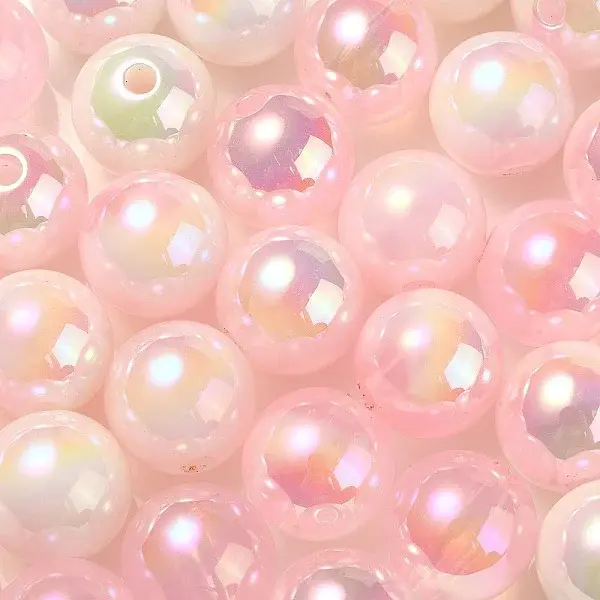 UV Plating Rainbow Iridescent Acrylic Beads
