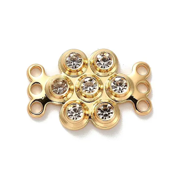 Brass Clear Cubic Zirconia Multi-Strand Links