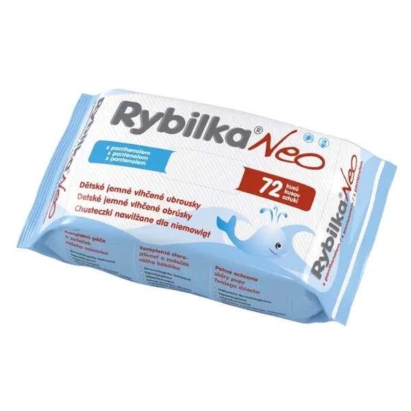 RYBILKA Neo s panthenolem dětské vlhčené ubrousky 72 kusů