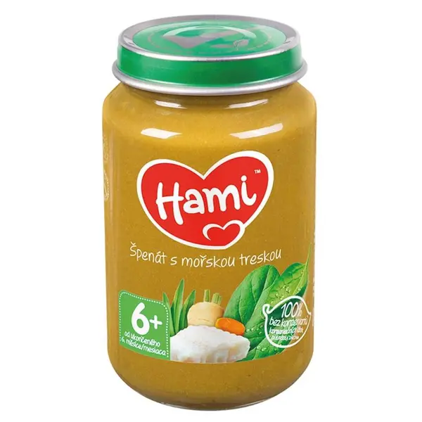 HAMI Špenát s mořskou treskou od 6. měsíce 200 g