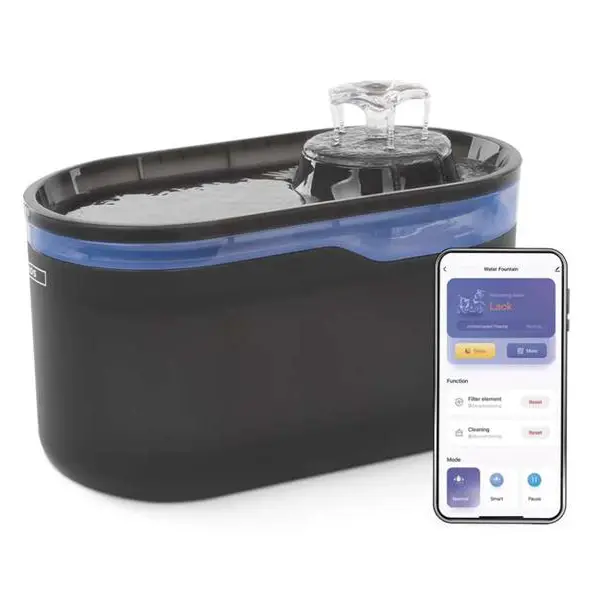 Smart vodní fontána EMOS Pet Care, 2,6 l, šedá, WiFi Tuya