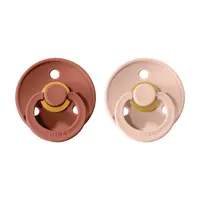 BIBS Colour dudlíky z přírodního kaučuku 2 ks, velikost 3, Woodchuck/Blush