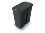 Koš odpadkový COMPACTA Q DUO recyklovaná černá s černým víkem 45l