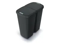 Koš odpadkový COMPACTA Q DUO recyklovaná černá s černým víkem 45l