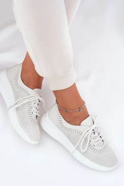 Dámské Kožené Sportovní Boty Vinceza 79532 Bílé