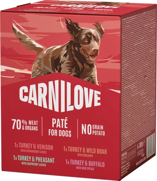 Kapsičky CARNILOVE Paté pro dospělé psy multipack 4×300 g