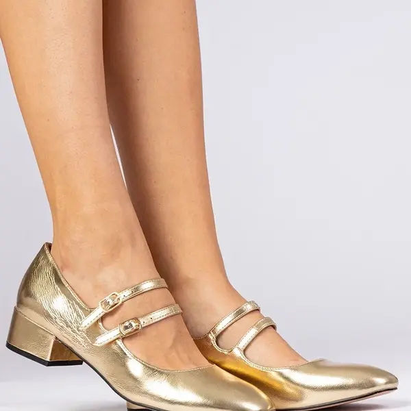 Gemre Gold women's pumps with buckles Demara