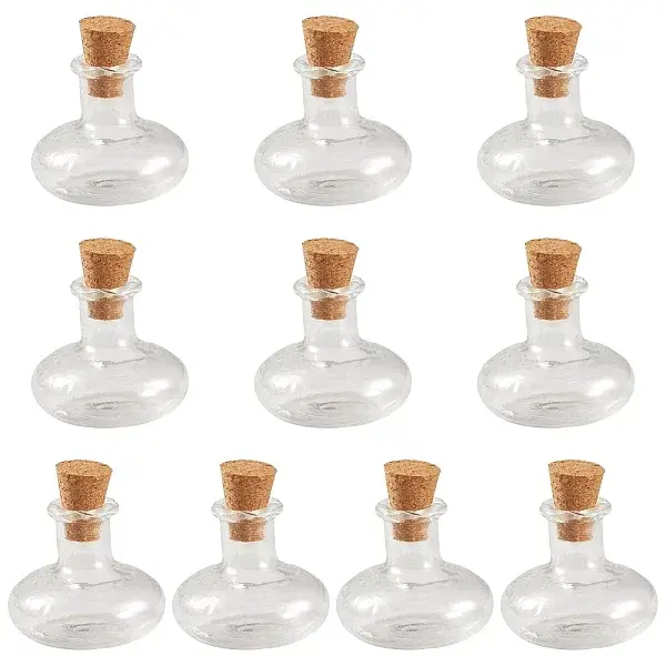 10Pcs Transparent Glass Beads Containers