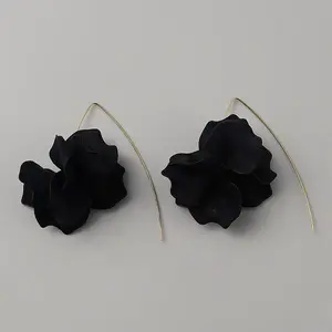 Acrylic Flower Dangle Earrings with Iron Pins