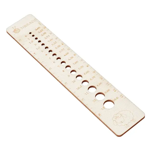 Rectangle Wooden Knitting Needle Gauge