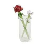 Handmade Lampwork Birthday Flower & Vase Set for Tabletop Display