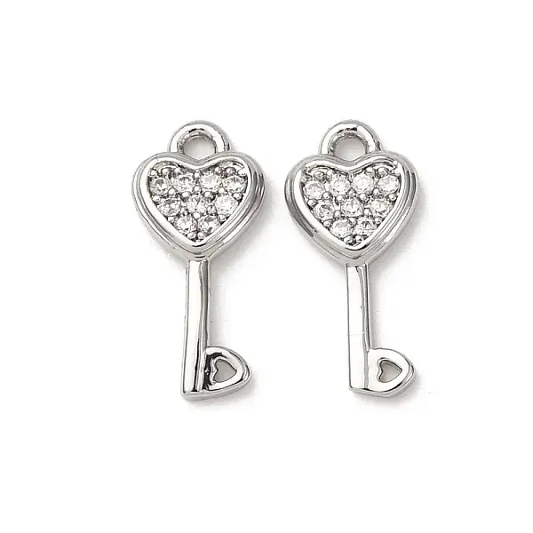 Brass Micro Pave Cubic Zirconia Pendants