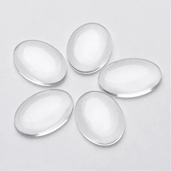Clear Domed Glass Cabochons for Making Pendants