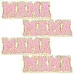 4Pcs Word Mama Computerized Embroidery Iron on/Sew on Patches