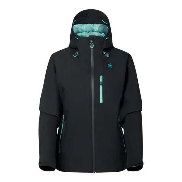 Dámská outdoorová bunda dare2b torrek iii černá/tyrkysová 36