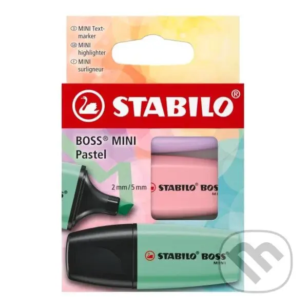Zvýrazňovač STABILO BOSS MINI Pastel - sada 3 ks