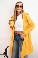 Pelerína s volnou kapucí hořčice