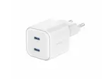 Swissten Síťový adaptér GaN 2x USB-C Power Delivery 20 W, bílý