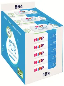 Hipp Babysanft Čisticí vlhčené ubrousky Soft & Pur 18x48 ks