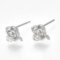 Brass Cubic Zirconia Stud Earring Findings