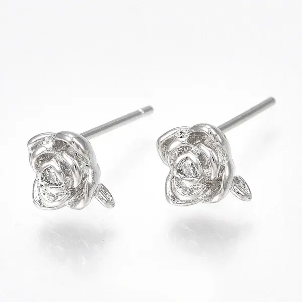Brass Cubic Zirconia Stud Earring Findings