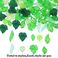 270Pcs 9 Styles Transparent Acrylic Pendant