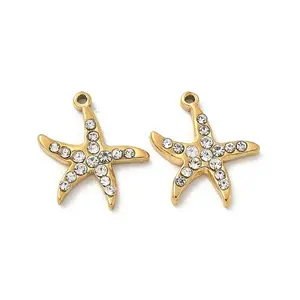 304 Stainless Steel Rhinestone Starfish