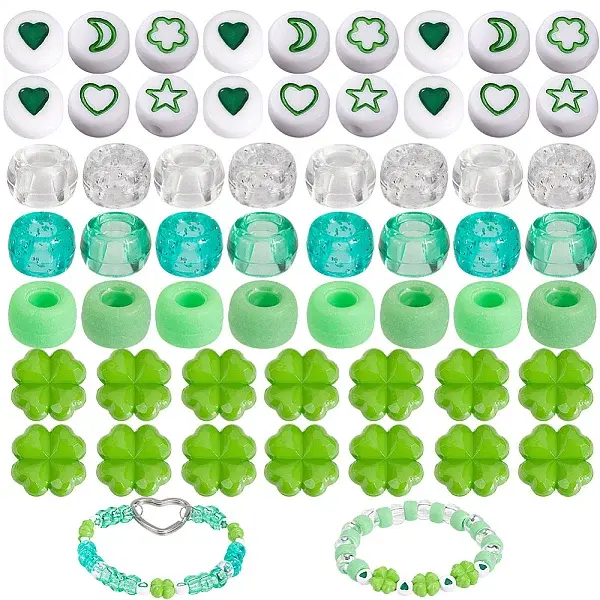 800Pcs Saint Patrick's Day Themed Acrylic & Plastic Bead Sets
